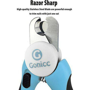 Gonicc Small Dog and Cat Nail Clippers Stainless Steel Pet Nail Trimmer with Safety Guard and Nail File