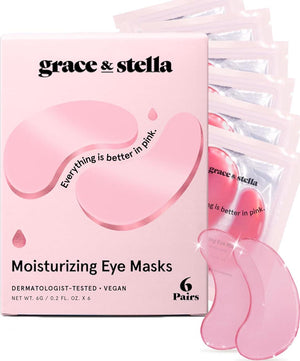 grace & stella Grace And Stella Award Winning Under Eye Mask - Reduce Dark Circles, Puffy Eyes, Undereye Bags, Wrinkles - Gel Under Eye Patches - Gifts For Mom - Vegan Cruelty-Free Self Care (Pink, 6 Pairs)