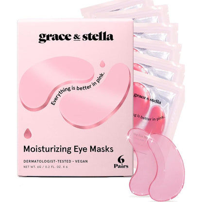 grace & stella Grace And Stella Award Winning Under Eye Mask - Reduce Dark Circles, Puffy Eyes, Undereye Bags, Wrinkles - Gel Under Eye Patches - Gifts For Mom - Vegan Cruelty-Free Self Care (Pink, 6 Pairs)