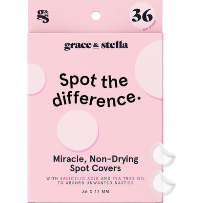 grace & stella Grace And Stella Pimple Patches For Face - Fast Acting Hydrocolloid Acne Patch That Absorb Gunk, Flatten Breakouts - Zit Stickers For Clear Skin - Dermatologist-Tested, Vegan (Invisible, 36 Count)
