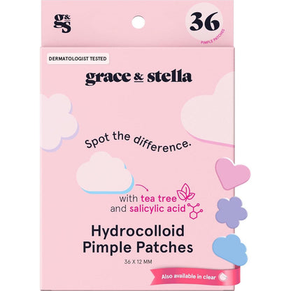 grace & stella Grace And Stella Pimple Patches For Face - Cute Hydrocolloid Dots That Help Protect Acne And Reduce Redness - Fun Zit Stickers To Cover Blemishes - Dermatologist-Tested, Vegan (Multishape, 36 Count)