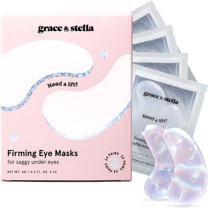 grace & stella Grace And Stella Under Eye Patches With Peptides And Rice Extract - Firming Eye Masks For Dark Circles And Puffiness - Iridescent Eye Mask Patches For Firmer-Looking Skin - Vegan, Cruelty-Free, 24 Pairs