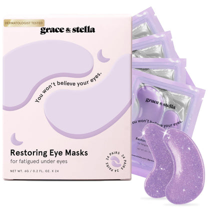 grace & stella Grace And Stella Under Eye Patches For Puffy Eyes And Dark Circles (Retinol, 24 Pairs) Restoring Gel Under Eye Masks With Hyaluronic Acid - Vegan Cruelty-Free Skincare Birthday Gifts For Women