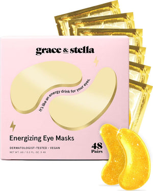 grace & stella Grace And Stella Under Eye Mask - Under Eye Patches For Dark Circles And Puffiness Undereye Bags, Wrinkles - Gel Eye Patch - Small Gifts - Vegan Cruelty-Free Self Care (48 Pairs, Gold)