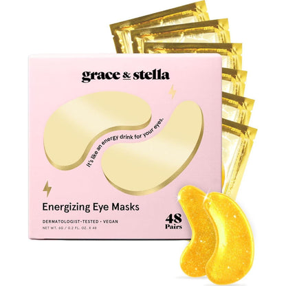 grace & stella Grace And Stella Under Eye Mask - Under Eye Patches For Dark Circles And Puffiness Undereye Bags, Wrinkles - Gel Eye Patch - Small Gifts - Vegan Cruelty-Free Self Care (48 Pairs, Gold)