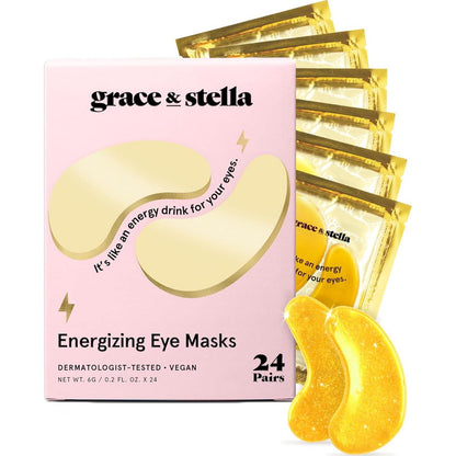 grace & stella Grace And Stella Under Eye Mask - Gifts For Women - Reduce Dark Circles, Puffy Eyes, Undereye Bags, Wrinkles - Gel Under Eye Patches - Bridesmaid Gifts - Vegan Self Care (24 Pairs, Gold)