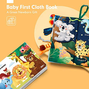 Hahaland High Contrast Baby Book Sensory Tummy Time Toy Travel Gift for Infants 0 6 Months