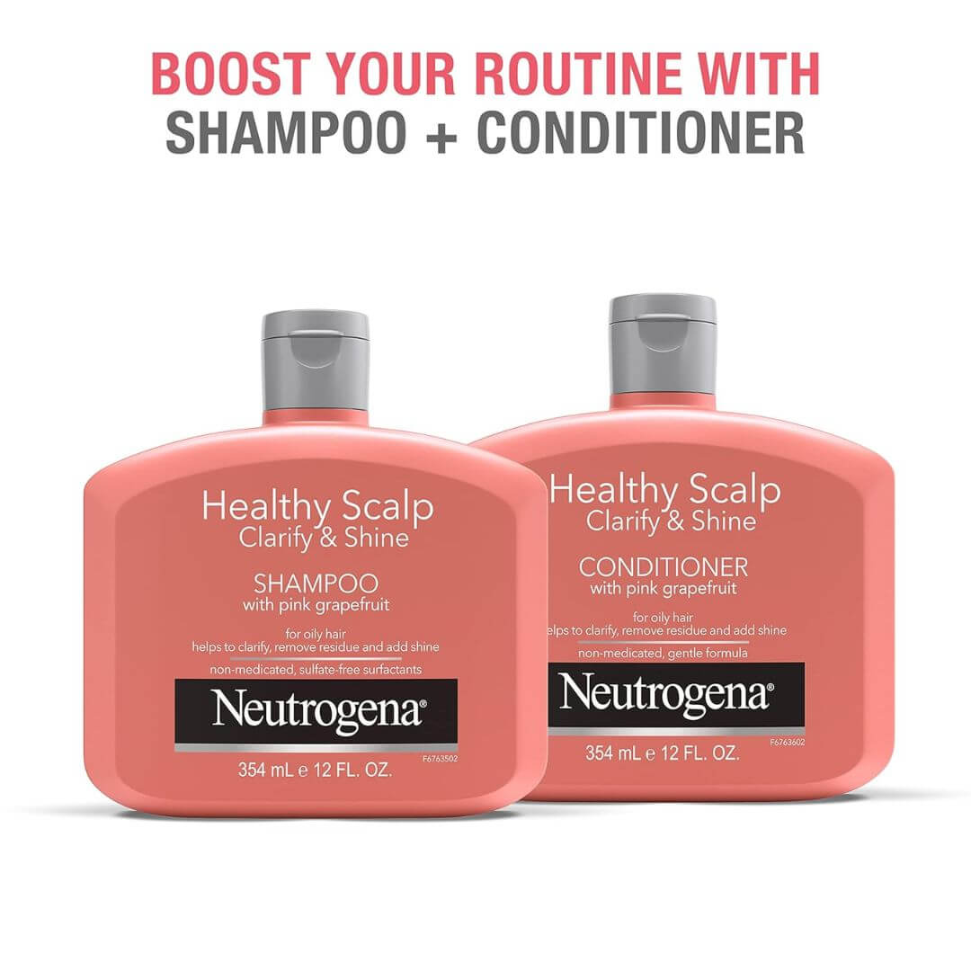 Neutrogena Healthy Scalp Clarify & Shine Pink Grapefruit Shampoo & Conditioner For Oily Hair 354ml,052800676350