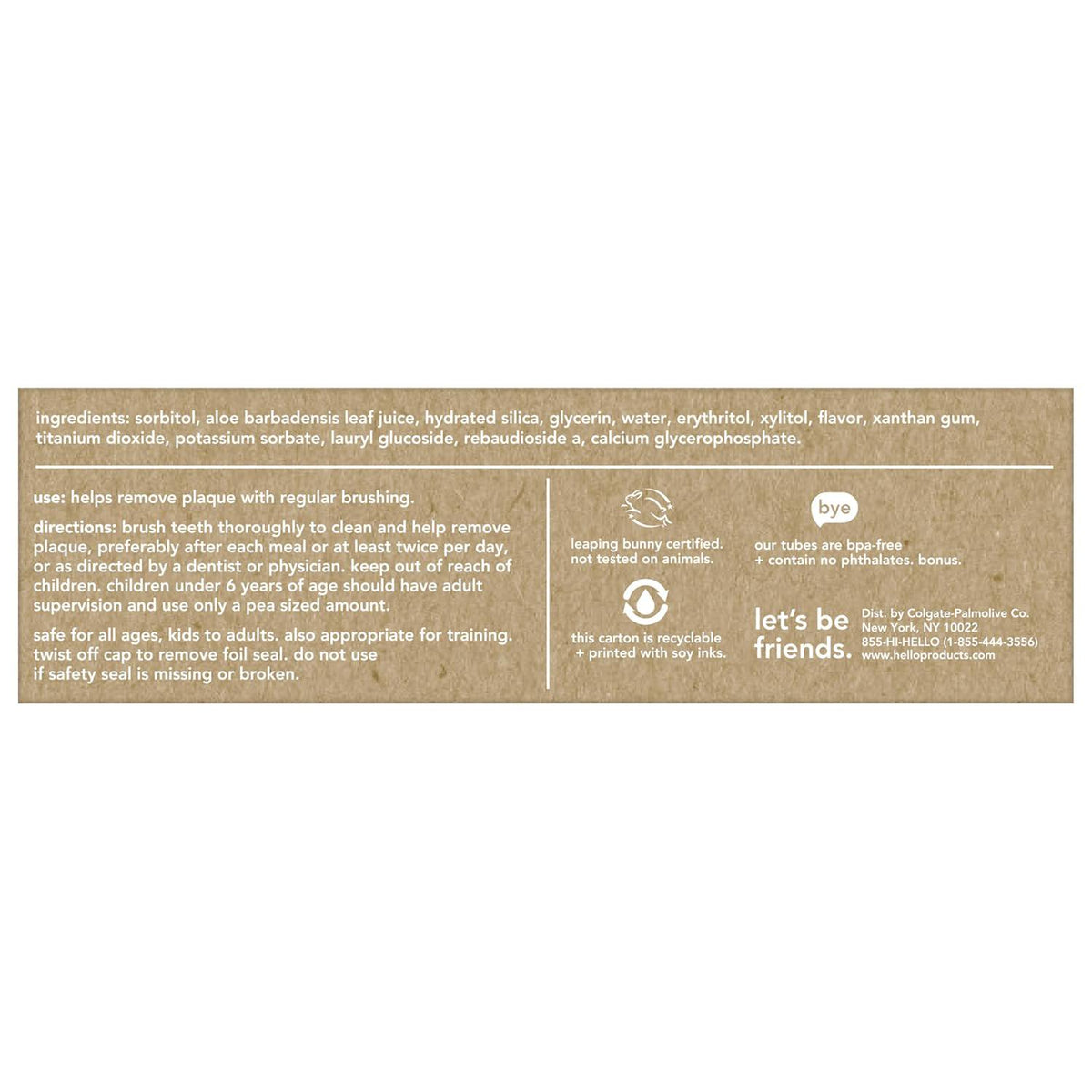 Hello Fresh Watermelon Fluoride Free Kids Toothpaste, 4.2 Oz Tube,
