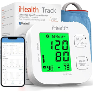 iHealth Track Smart Upper Arm Blood Pressure Monitor, Bluetooth Compatible for iOS & Android Devices, Fits Standard to Large Adult Arms