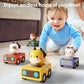 iPlay iLearn Press and Go Car Toys for 6 to 18 Months Baby Push Friction Cars 4 Pack Animal Design