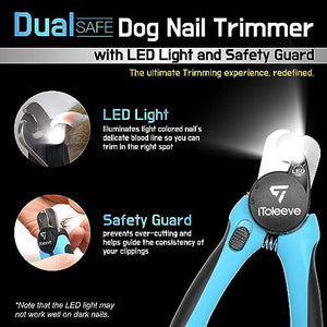 Itoleeve LED Dog Nail Clipper with Light Quick Sensor Illuminates Nail for Safe Trimming