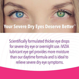 IVIZIA Lubricant Eye Gel, Severe & Nighttime Dry Eye Relief, Preservative-Free, Moisturizing, 30 Sterile Single Use Vials (Packaging May Vary)