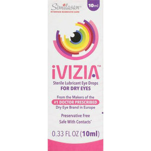 iVizia Sterile Lubricant Eye Drops for Dry Eyes, Preservative-Free, Moisturizing Dry Eye Relief, Contact Lens Friendly, 033oz Bottle