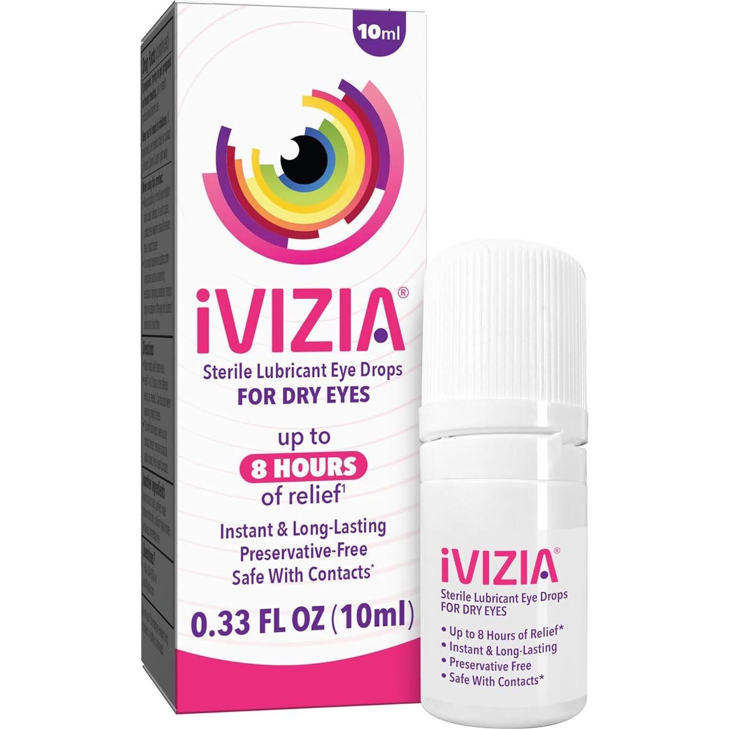 iVizia Sterile Lubricant Eye Drops for Dry Eyes, Preservative-Free, Moisturizing Dry Eye Relief, Contact Lens Friendly, 033oz Bottle