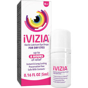 iVIZIA IVIZIA Sterile Lubricant Eye Drops For Dry Eyes, Preservative-Free, Moisturizing, Dry Eye Relief, Contact Lens Friendly, 0.16 Fl Oz Bottle Packaging May Vary