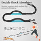 Iyoshop Hands Free Dog Leash with Bungee and Zipper Pouch Dual Padded Handles for Running Jogging Black