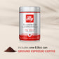 Illy Classico Espresso Ground Coffee, Medium Roast, Classic Roast with Notes of Chocolate & Caramel, 100% Arabica, 88oz Ground for Espresso Machines