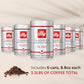 Illy Classico Whole Bean Coffee, Medium Roast, Classic Roast with Notes of Caramel, Orange Blossom & Jasmine, 100% Arabica, 88oz, Pack of 6