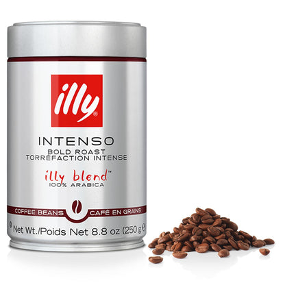 Illy Intenso Whole Bean Coffee, Bold Roast with Notes of Deep Cocoa, 100% Arabica, 88 oz Can, Pack of 1