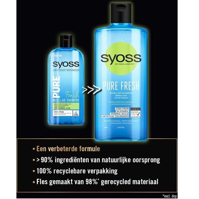 Syoss Pure Fresh Micellar Shampoo 440ml,5410091755294