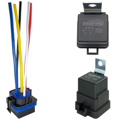 Irhapsody Relay 12V, 80/60 Amp Waterproof Relay, 5 Pin Automotive Relay, Spdt 12-Volt Auto Relay With Pigtail,Does not Apply