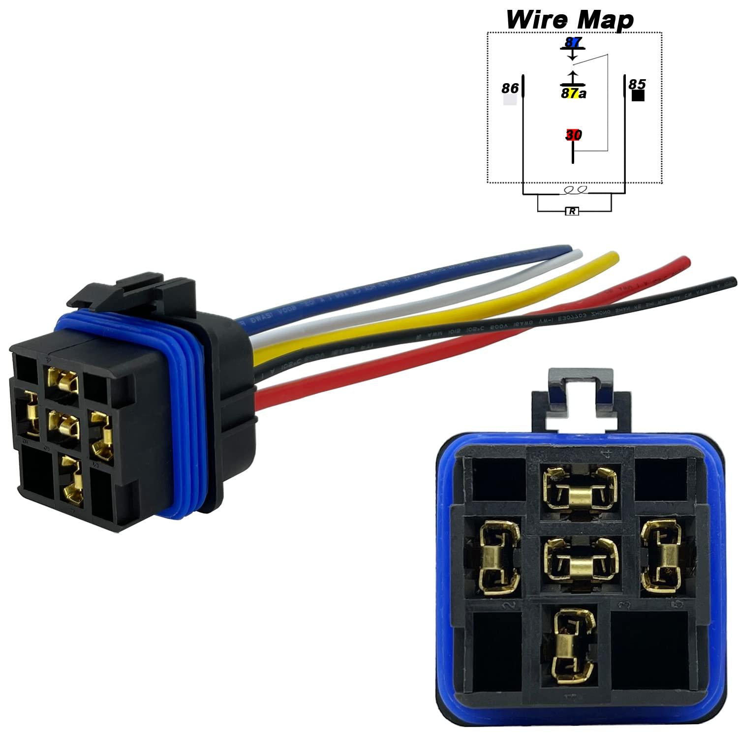 Irhapsody Relay 12V, 80/60 Amp Waterproof Relay, 5 Pin Automotive Relay, Spdt 12-Volt Auto Relay With Pigtail,Does not Apply