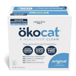 Okocat Original Unscented Wood Clumping Cat Litter 13.2 lb Natural Odor Control and Dust Free