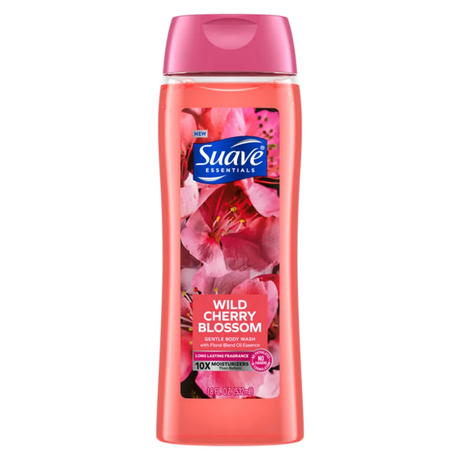 Suave Essentials Wild Cherry Blossom Gentle Body Wash 532ml,079400323811,