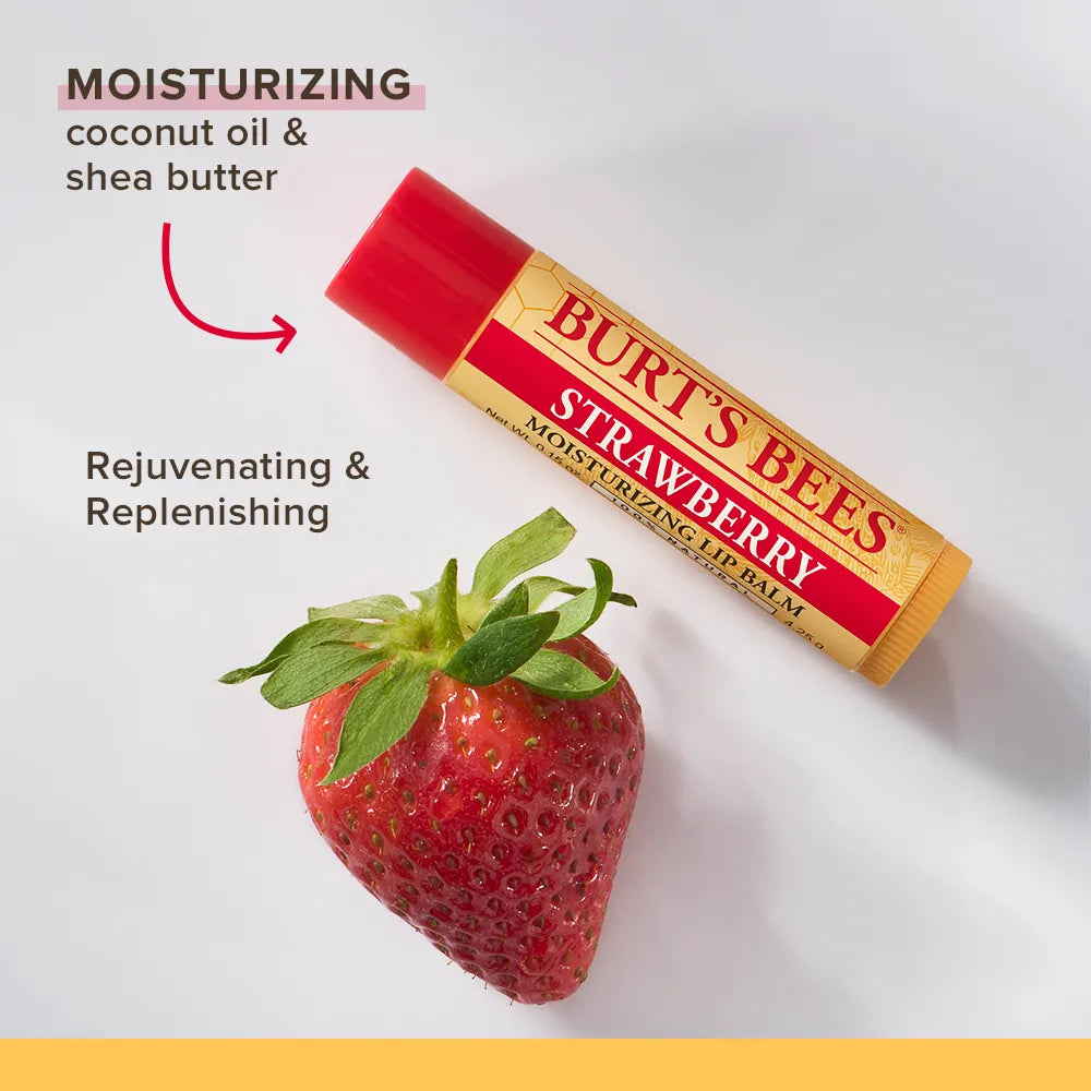 Burt's Bees Strawberry Moisturizing Lip Balm (Pack Of 2) 4.25g Each,792850897717