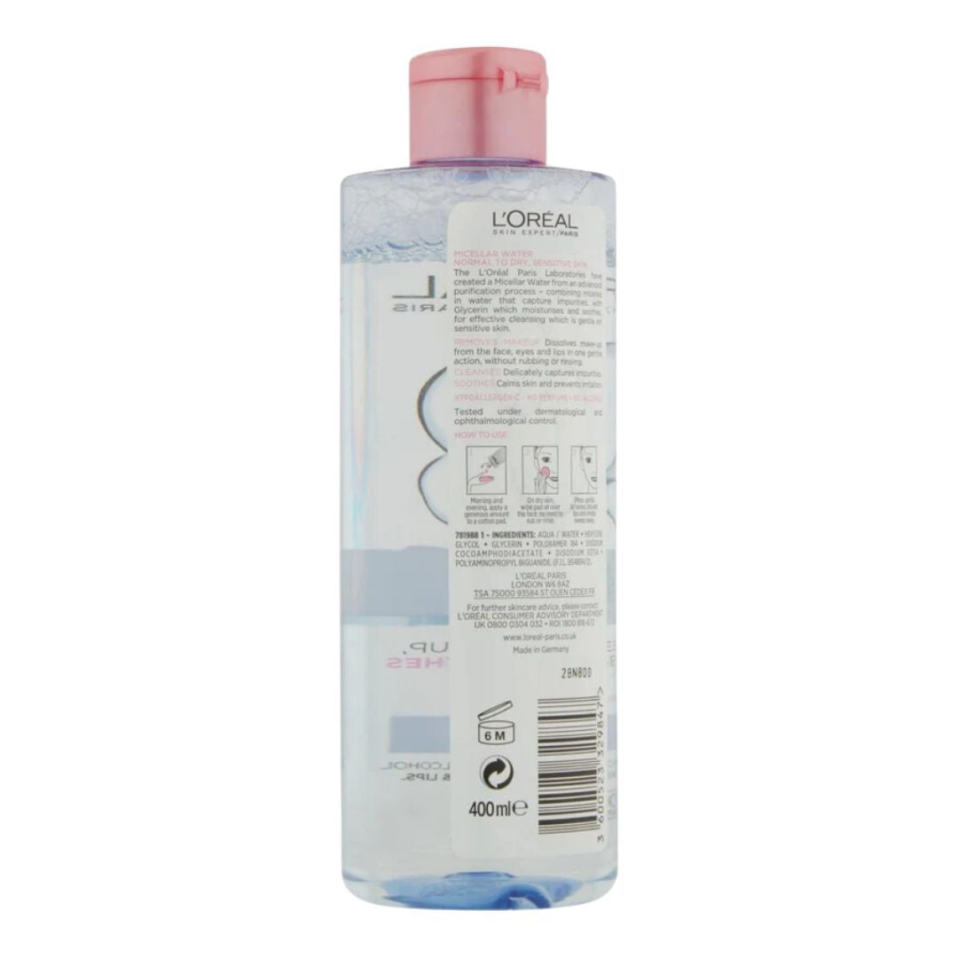 L'Oreal Paris Skin Expert Purified Micellar Cleansing Water 400ml,3600523329847
