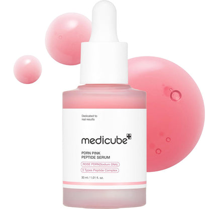 medicube Medicube PDRN Pink Peptide Serum, Pink Glow Serum, Peptide, Niacinamide, Hydrating And Moisturizing And Firming, Uneven Skin Tone, Korean Skincare | 1.01 Fl.oz. (1.01 Fl.oz., Rose PDRN (Vegan))