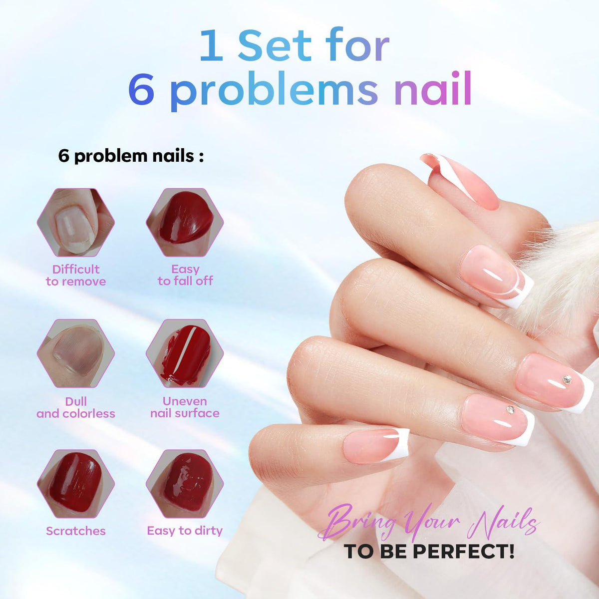 modelones Modelones Gel Top Coat, 15 Ml 2025 Upgrade Super Shiny Base And Top Coat Set, Soak Off Nail Lamp Acid Free No Wipe Clear Base Top Gel Nail Polish
