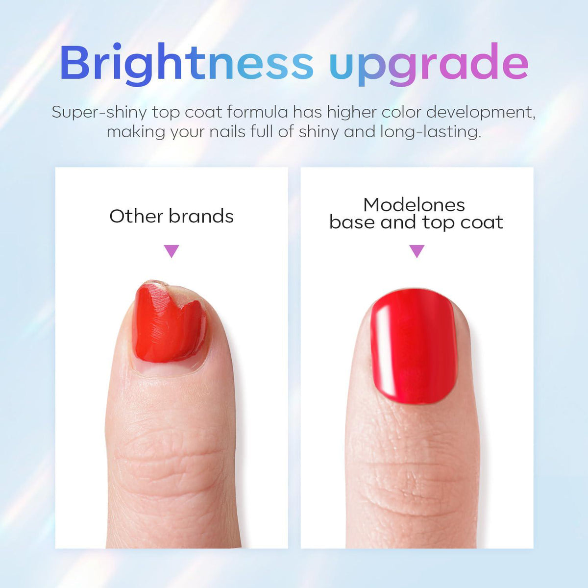 modelones Modelones Gel Top Coat, 15 Ml 2025 Upgrade Super Shiny Base And Top Coat Set, Soak Off Nail Lamp Acid Free No Wipe Clear Base Top Gel Nail Polish