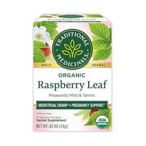 Traditional Medicinals Organic Raspberry Leaf Pleasantly Mild & Tannic Tea Bags (Pack Of 16) 1.5g Each