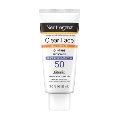 Neutrogena Clear Face Breakout Free SPF 50 Oil-Free Sunscreen 88ml