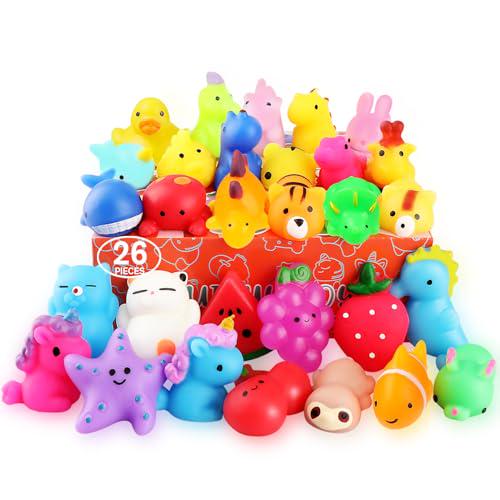 Nobasco Mochi Squishy Toys 26 Pack Mini Animal Squishies Kawaii Party Goodie Favors