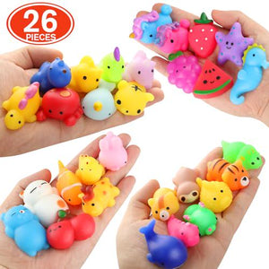 Nobasco Mochi Squishy Toys 26 Pack Mini Animal Squishies Kawaii Party Goodie Favors