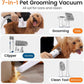 Oneisall Dog Grooming Vacuum Kit with 7 Tools 1.5L Dust Cup Clipper Nail Grinder Deshedding Brush