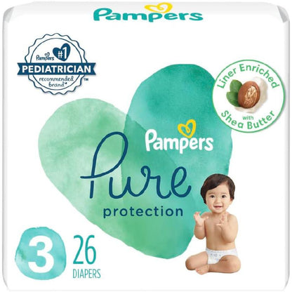 Pampers Pure Protection Diaper Size 3 26 Ct Old,