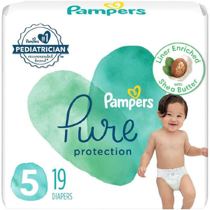 Pampers Pure Protection Diaper Size 5 19 Ct Old,