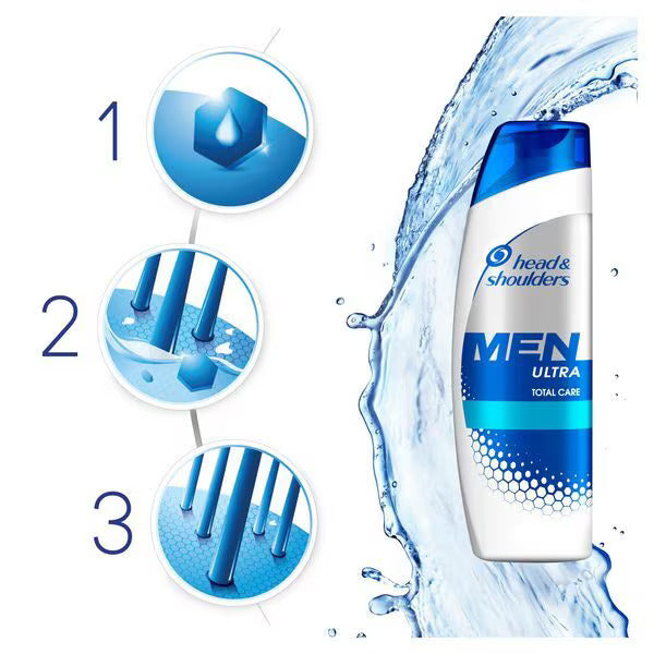 Head & Shoulders Men Total Care Sea Minerals 2-In-1 Anti-Dandruff Shampoo + Conditioner 400ml,8001841713373,
