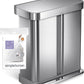 SimpleHuman Code H, 60 Count Genuine Custom Fit Liners, Drawstring Trash Bags in Dispenser Packs, 30-35 Liter (8-92 Gallon), White
