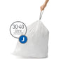 SimpleHuman Code J, 60 Count Genuine Custom Fit Liners, Drawstring Trash Bags in Dispenser Packs, 30-45 Liter (8-12 Gallon), White