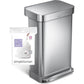 simplehuman Simplehuman Code M 60 Count, Genuine Custom Fit Liners, Drawstring Trash Bags In Dispenser Packs, 45 Liter / 11.9 Gallon, White