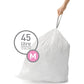 simplehuman Simplehuman Code M 60 Count, Genuine Custom Fit Liners, Drawstring Trash Bags In Dispenser Packs, 45 Liter / 11.9 Gallon, White