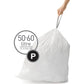 SimpleHuman Code P, 60 Count Genuine Custom Fit Liners, Drawstring Trash Bags in Dispenser Packs, 50-60 Liter (13-16 Gallon)