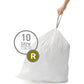 Simplehuman Code R Trash Bags, 60 Count, Custom Fit Liners, Drawstring, 10L/26 Gallon, White
