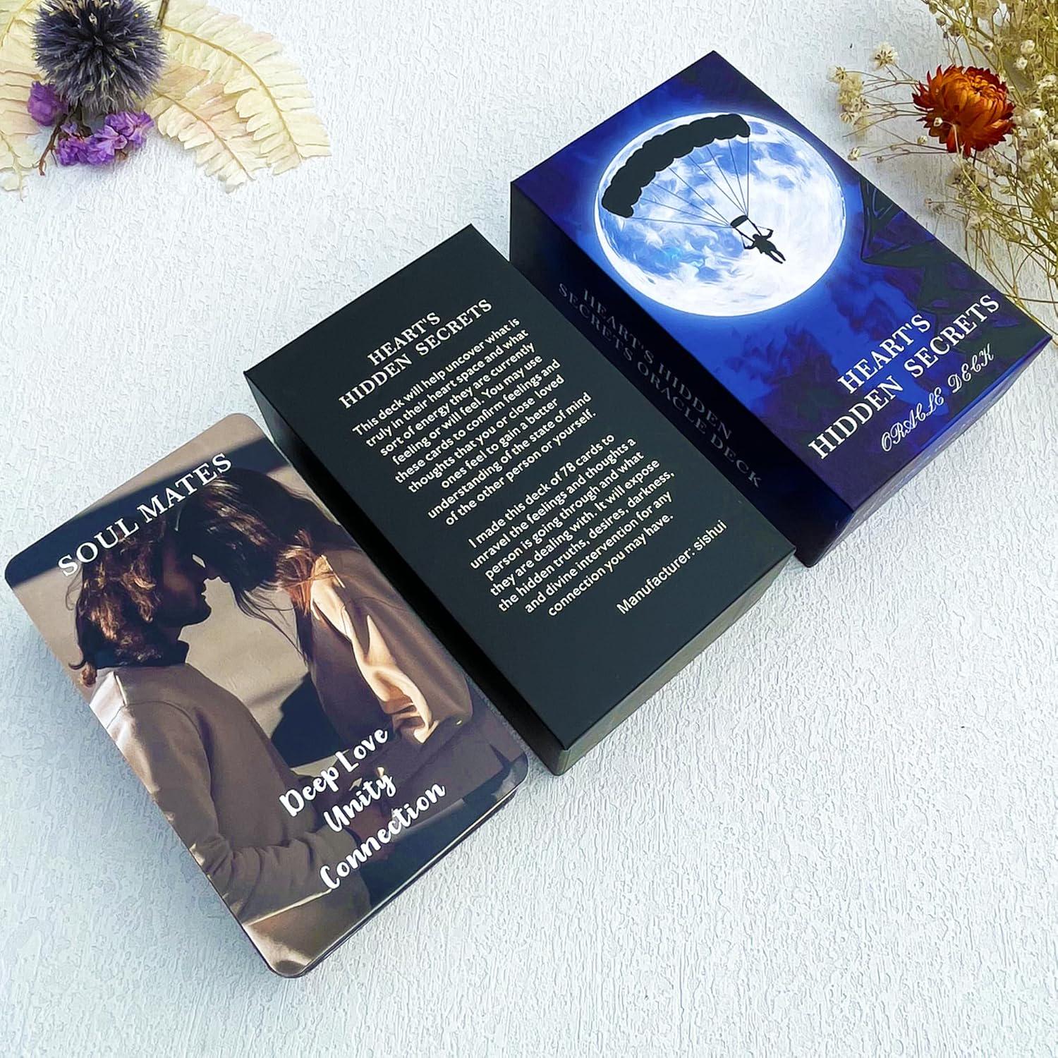 Soulme Twin Flame Love Oracle Cards, Hearts Hidden Secrets Oracle Deck, 78 Tarot Cards For Beginner, Help Uncover What Is Truly In Their Heart Space,
