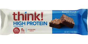 Think Protein Bars, High-Protein, Gluten-Free, Kosher-Friendly, Brownie Crunch, 21oz per Bar, 12 Count (Packaging May Vary)